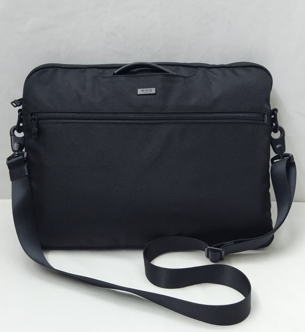 Tumi 2Way Balistic Black Nylon Alpha Computer Briefcase Business Crossbody Bag